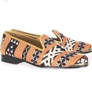 COBRA SOCIETY NAJET PEACH EMBROIDERED GEOMETRIC SLIP ON LOAFER NEW IN BOX